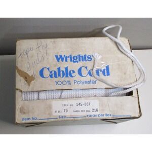 Wrights Cable Cord 100% Polyester White Size 70 5/32 Inch 216 Yards 145-007